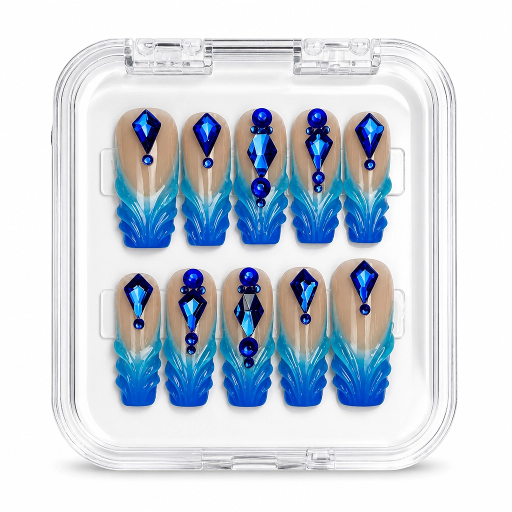 Press-on Nails Wholesale $14.90 Azure Flame by Yabe Vietnam
