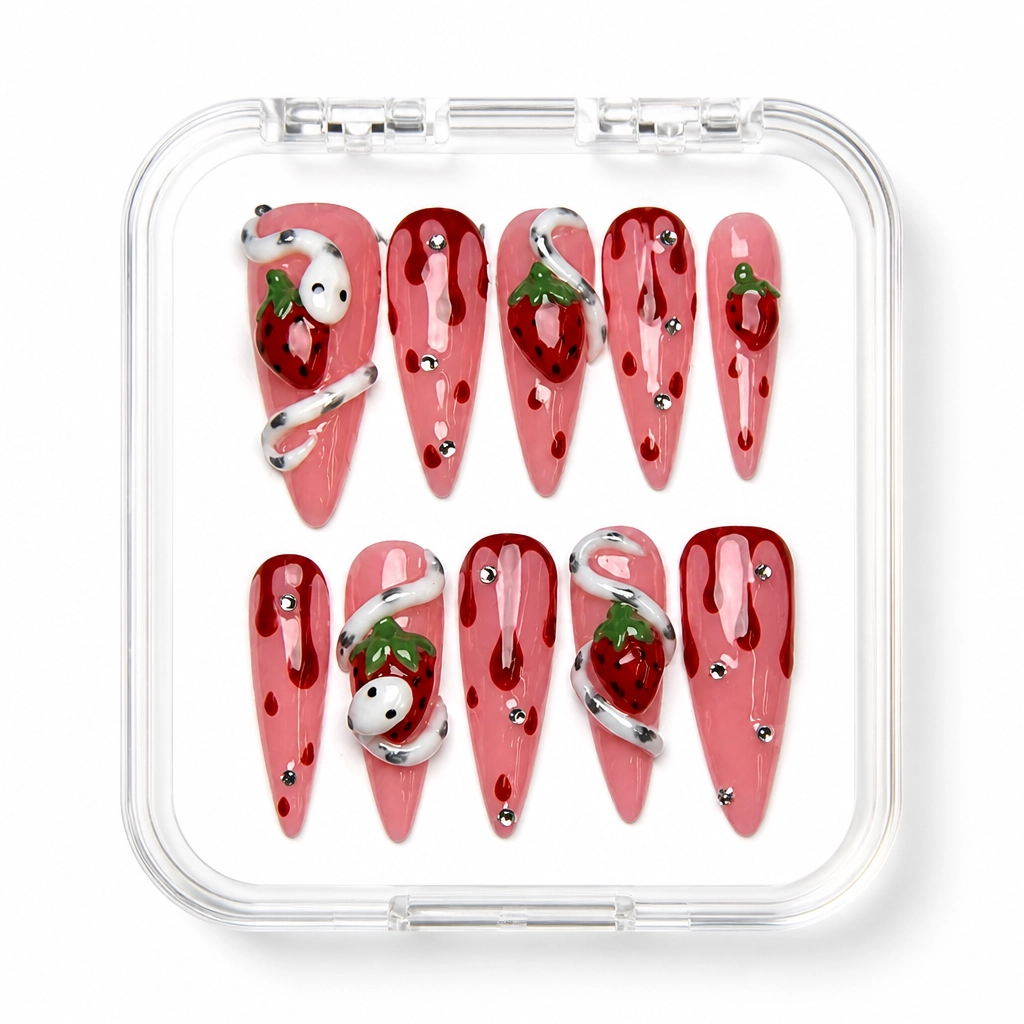 Press-on Nails Wholesale $14.90 Crimson Elegance by Yabe Vietnam