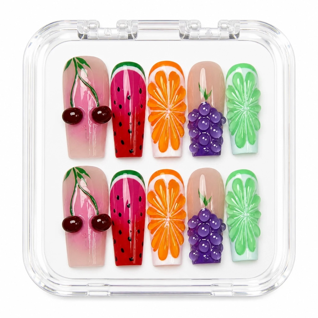 Press-on Nails Wholesale $14.90 Citrus Delight by Yabe Vietnam