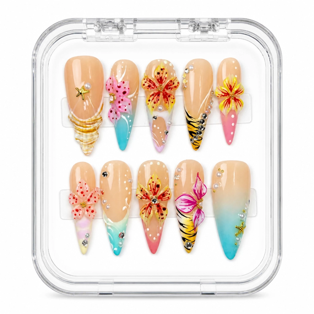 Press-on Nails Wholesale $14.90 Botanical Bliss by Yabe Vietnam
