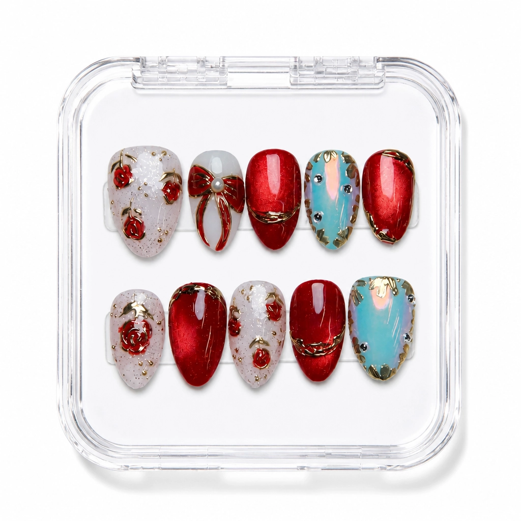 Press-on Nails Wholesale $14.90 Crimson Frost by Yabe Vietnam