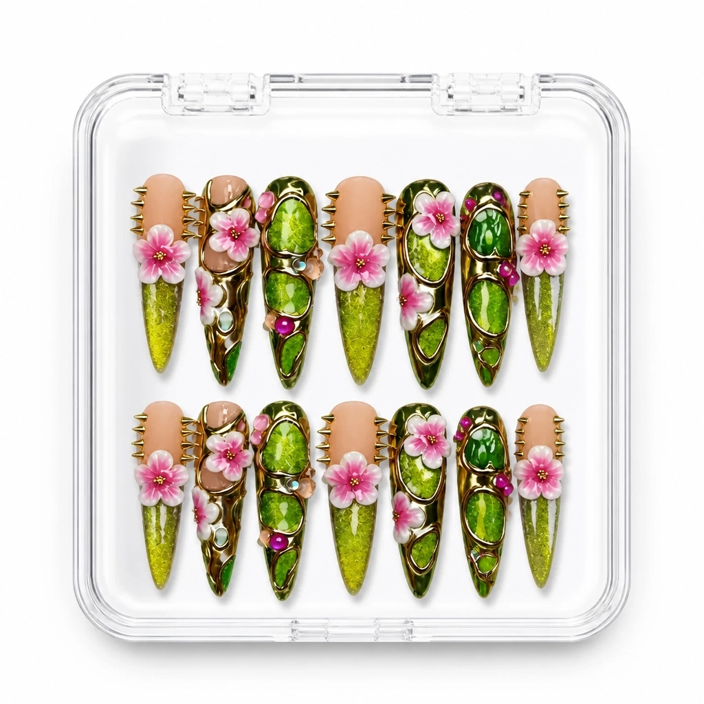 Press-on Nails Wholesale $14.90 Floral Elegance by Yabe Vietnam
