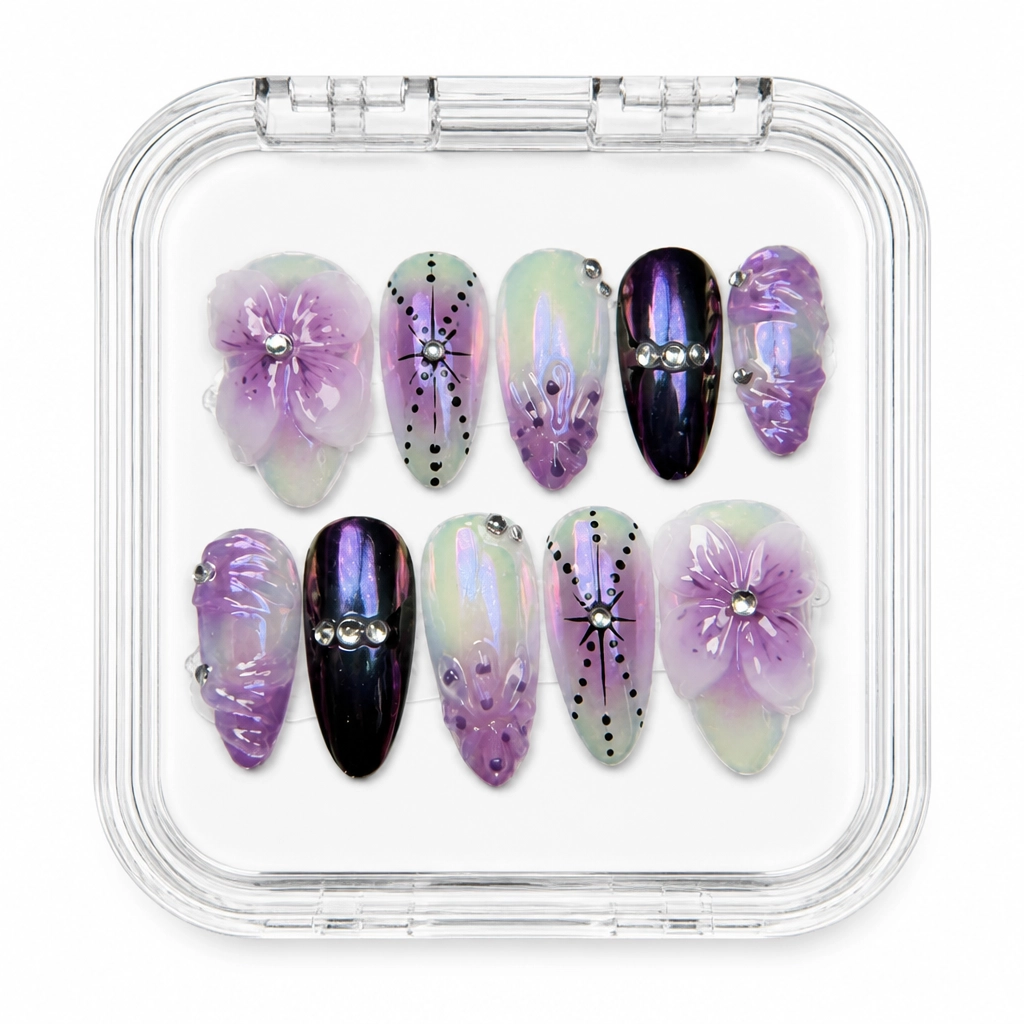 Press-on Nails Wholesale $14.90 Lavender Dreamscape by Yabe Vietnam