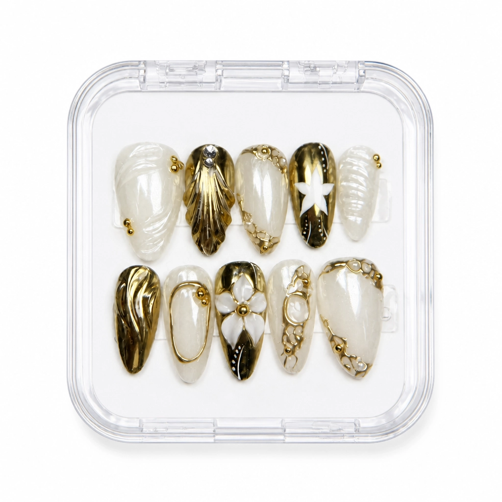 Press-on Nails Wholesale $14.90 Luxe Chrome Elegance by Yabe Vietnam