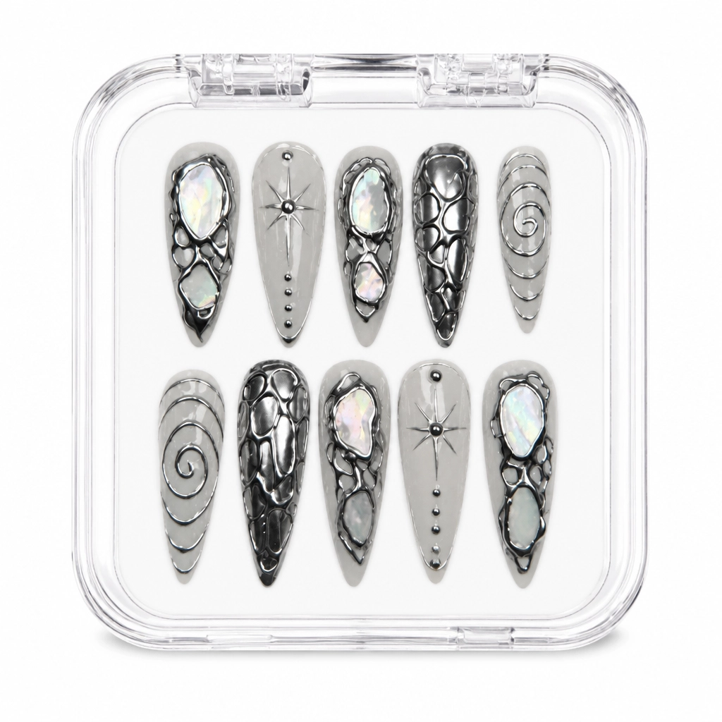 Press-on Nails Wholesale $14.90 Opal Obsidian Luxe by Yabe Vietnam