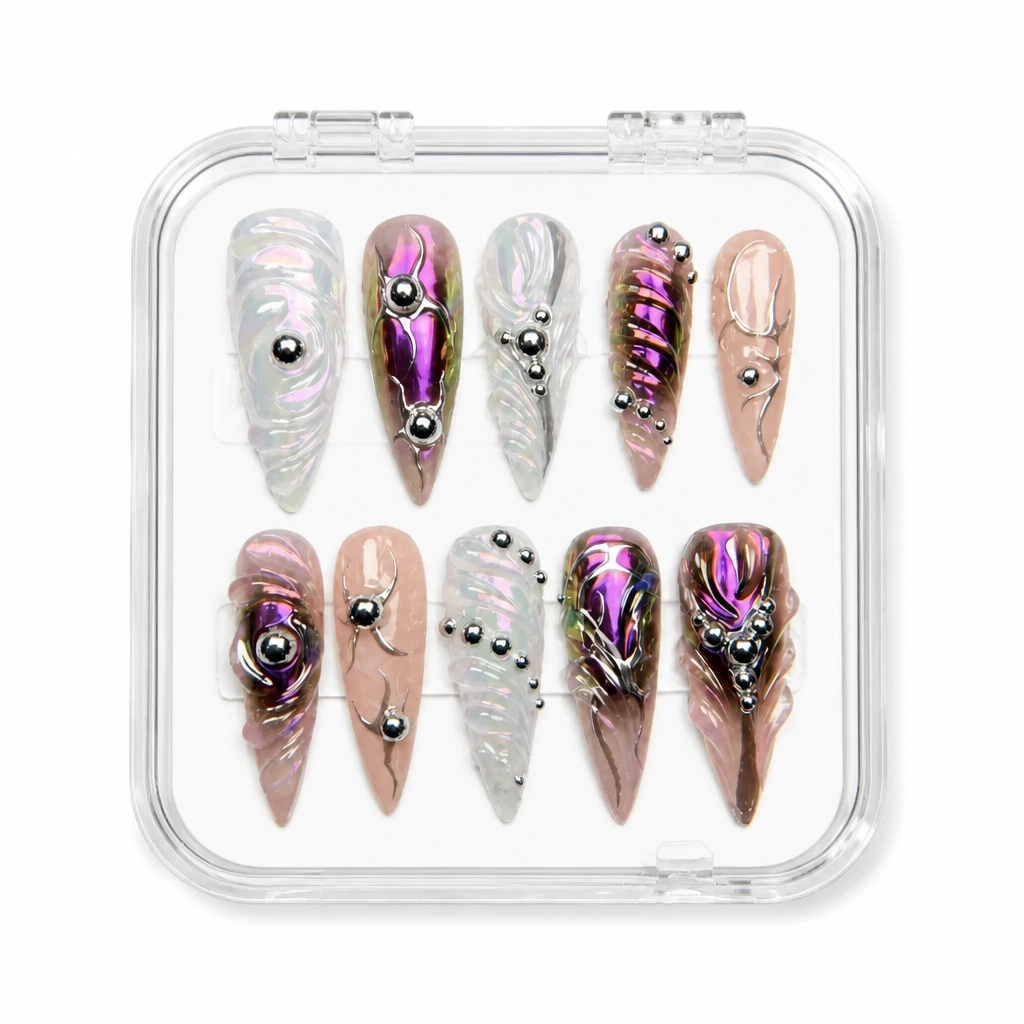 Press-on Nails Wholesale $14.90 Holographic Mystique by Yabe Vietnam