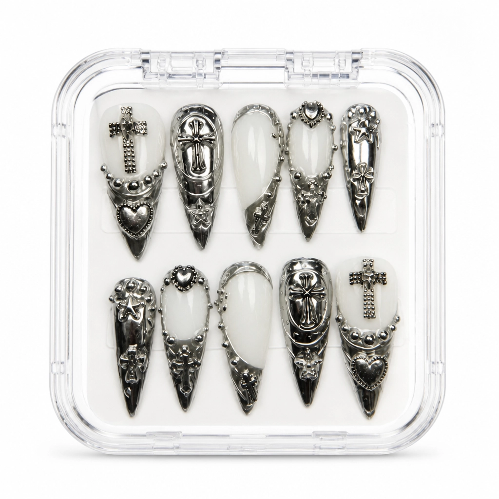 Press-on Nails Wholesale $14.90 Obsidian Elegance by Yabe Vietnam