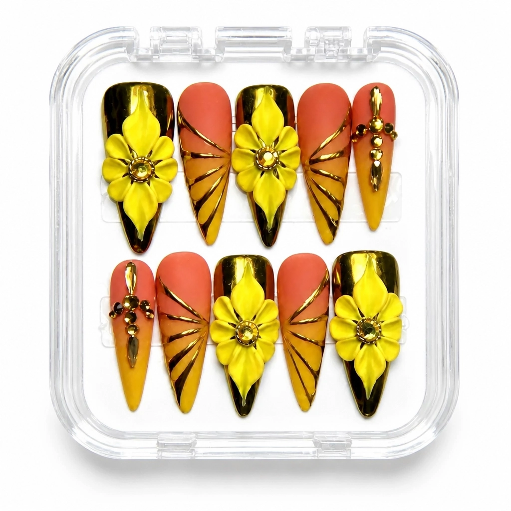 Press-on Nails Wholesale $14.90 Sunshine Stiletto by Yabe Vietnam