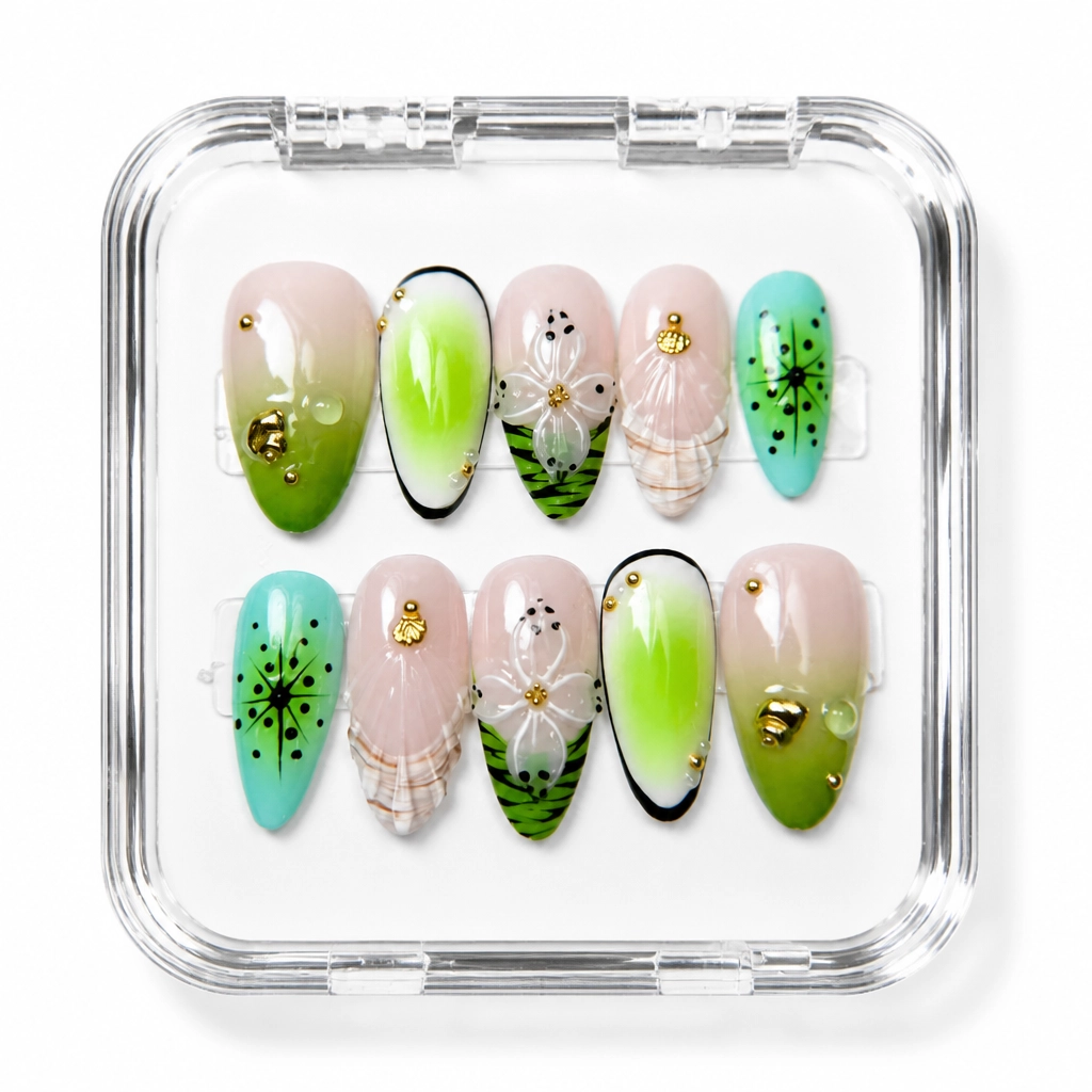 Press-on Nails Wholesale $14.90 Velvet Ferns by Yabe Vietnam