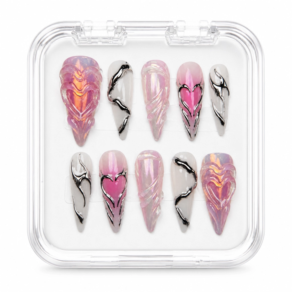 Press-on Nails Wholesale $14.90 Amethyst Feather by Yabe Vietnam