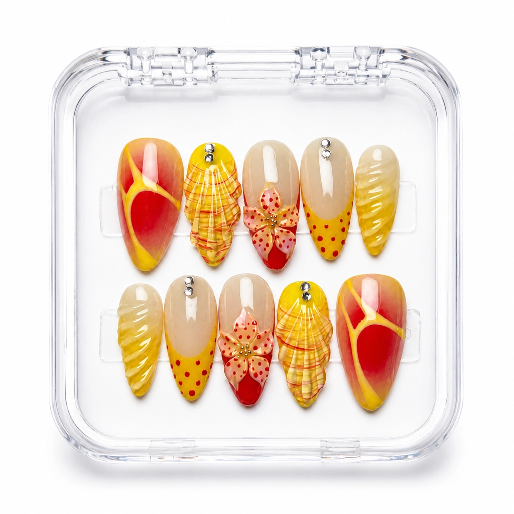 Press-on Nails Wholesale $14.90 Sunset Geometry by Yabe Vietnam
