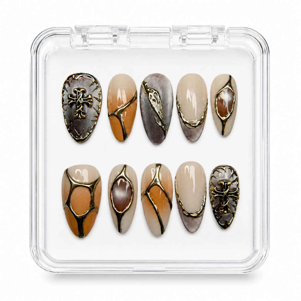 Press-on Nails Wholesale $14.90 Champagne Elegance by Yabe Vietnam