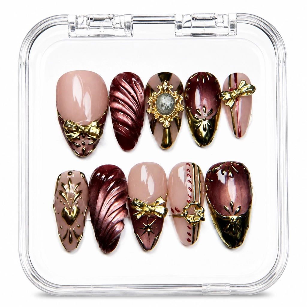 Press-on Nails Wholesale $14.90 Burgundy Luxe by Yabe Vietnam