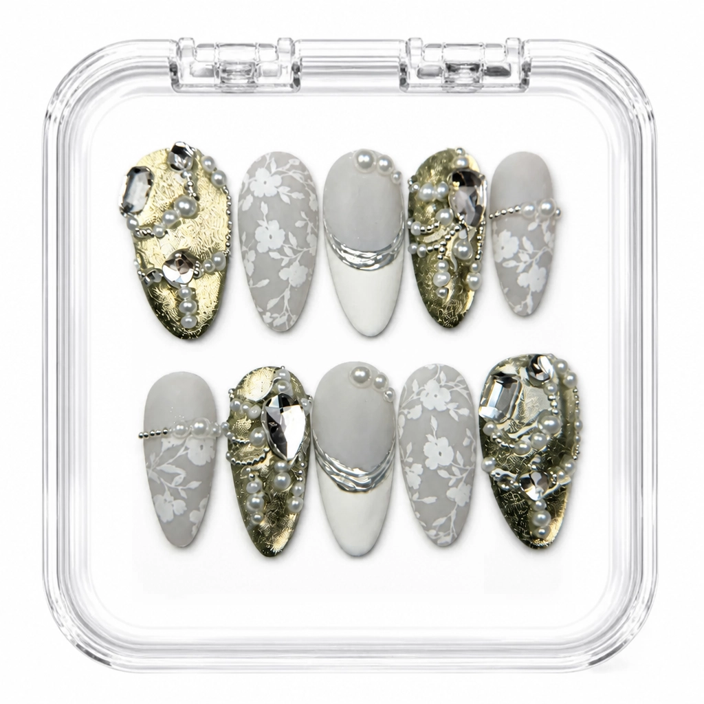 Press-on Nails Wholesale $14.90 Gilded Lace by Yabe Vietnam