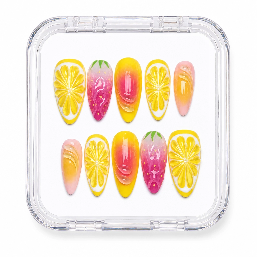 Press-on Nails Wholesale $14.90 Citrus Bliss by Yabe Vietnam