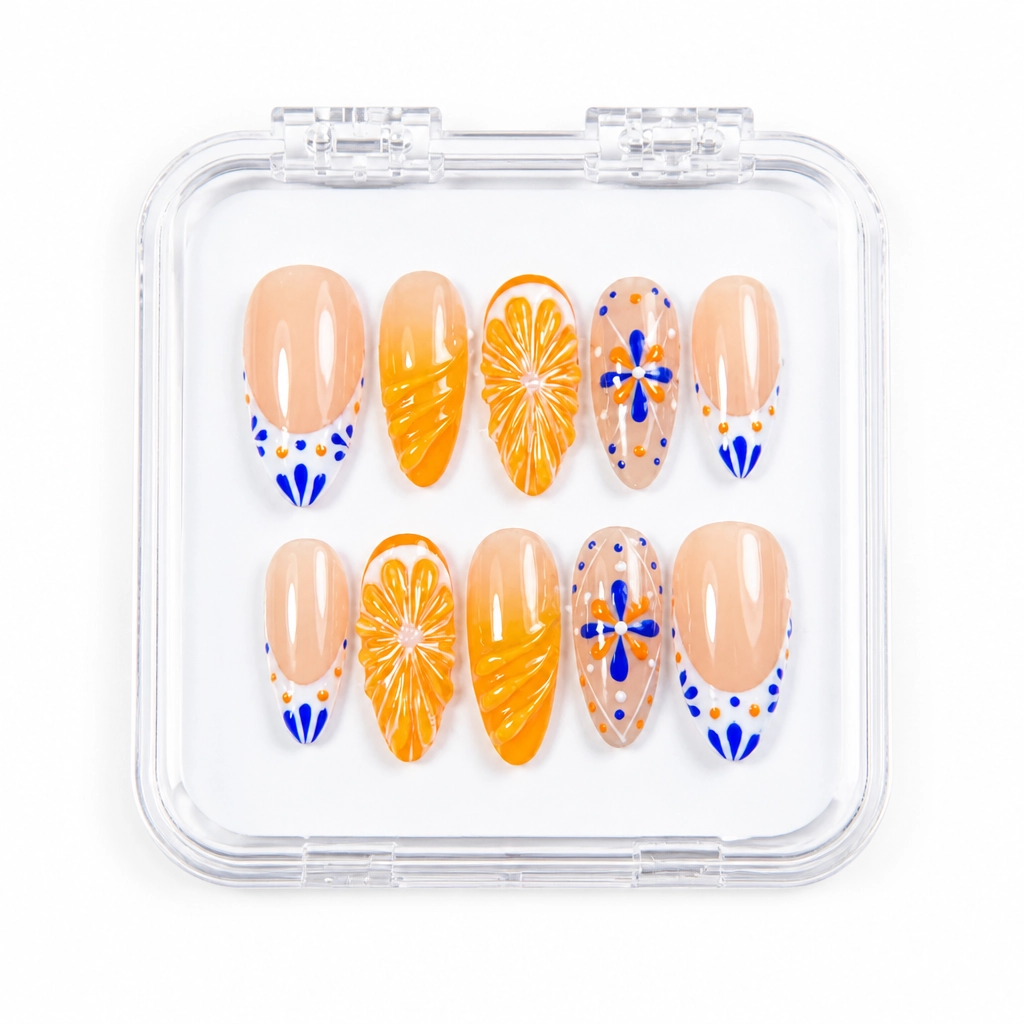 Press-on Nails Wholesale $14.90 Citrus Radiance by Yabe Vietnam