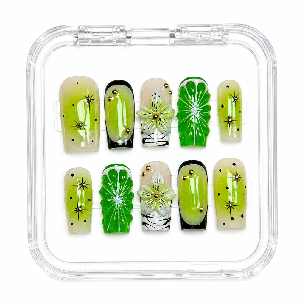 Press-on Nails Wholesale $14.90 Botanical Radiance by Yabe Vietnam