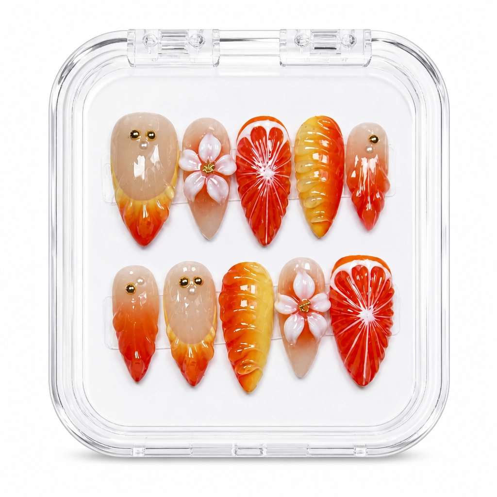 Press-on Nails Wholesale $14.90 Citrus Luxe by Yabe Vietnam