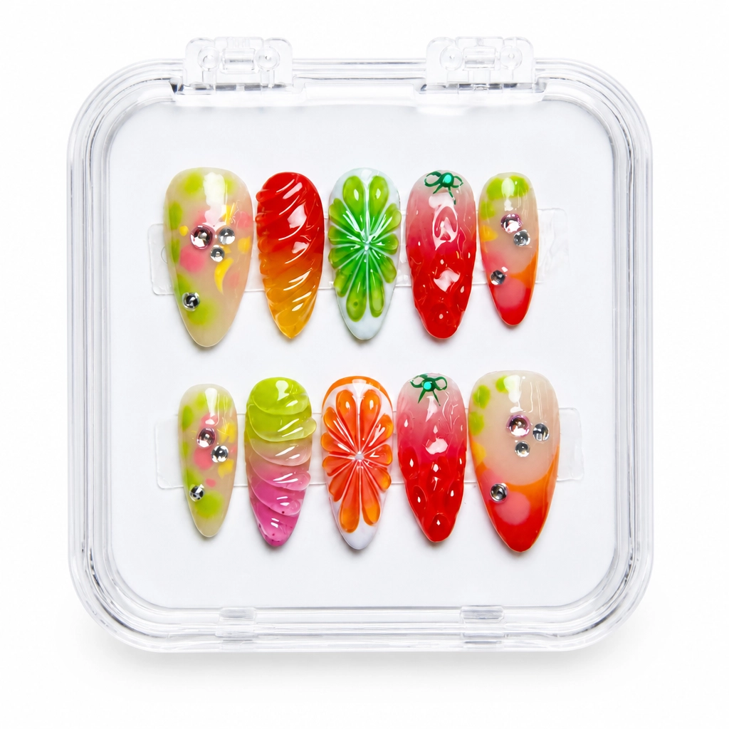 Press-on Nails Wholesale $14.90 Citrus Delight by Yabe Vietnam