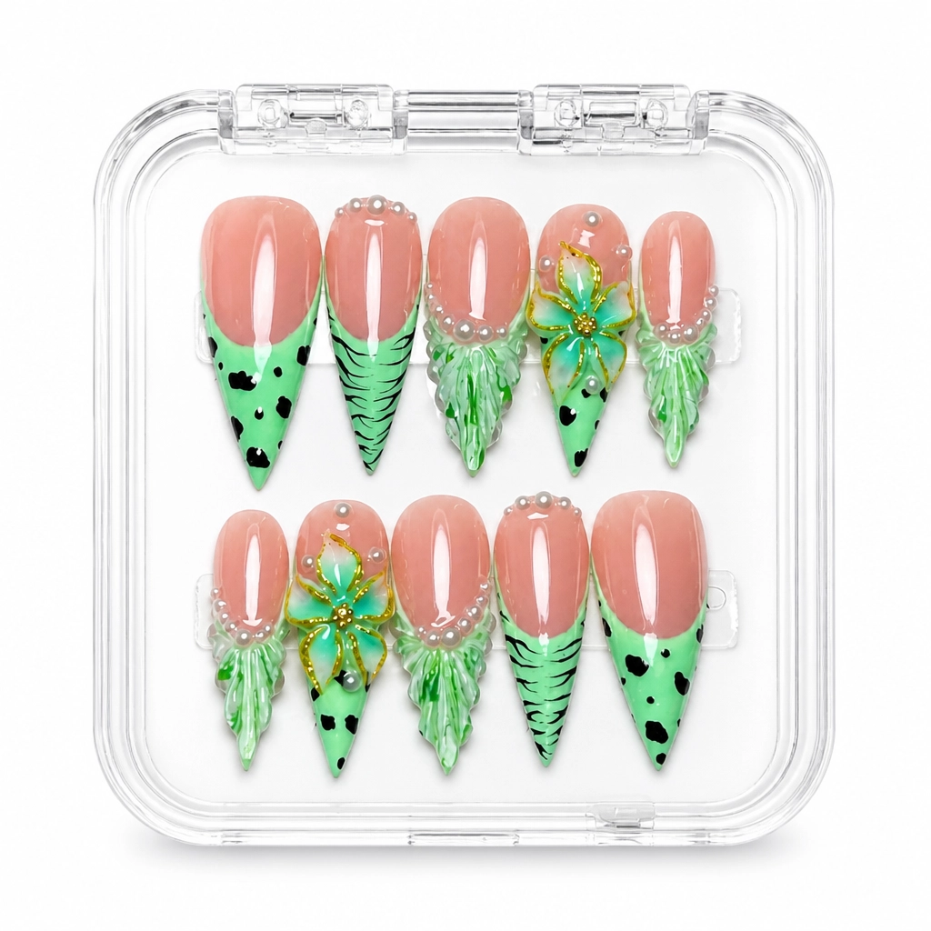 Press-on Nails Wholesale $14.90 Emerald Garden by Yabe Vietnam