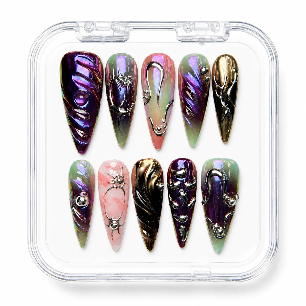 Press-on Nails Wholesale $14.90 Cosmic Chrome by Yabe Vietnam