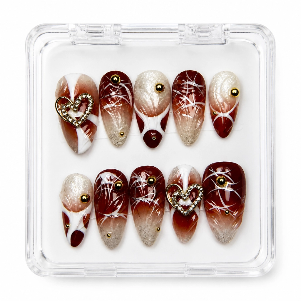 Press-on Nails Wholesale $14.90 Crimson Elegance by Yabe Vietnam
