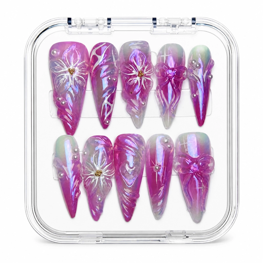Press-on Nails Wholesale $14.90 Amethyst Bloom by Yabe Vietnam