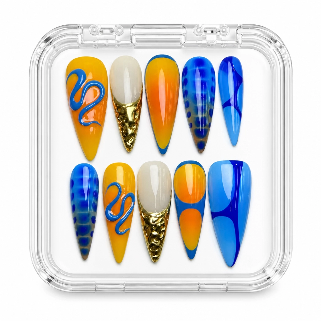 Press-on Nails Wholesale $14.90 Azure Flame by Yabe Vietnam