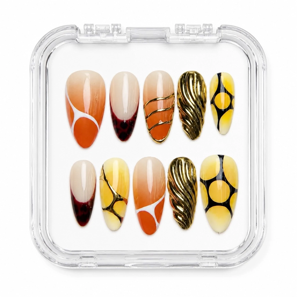 Press-on Nails Wholesale $14.90 Coral Geometry by Yabe Vietnam
