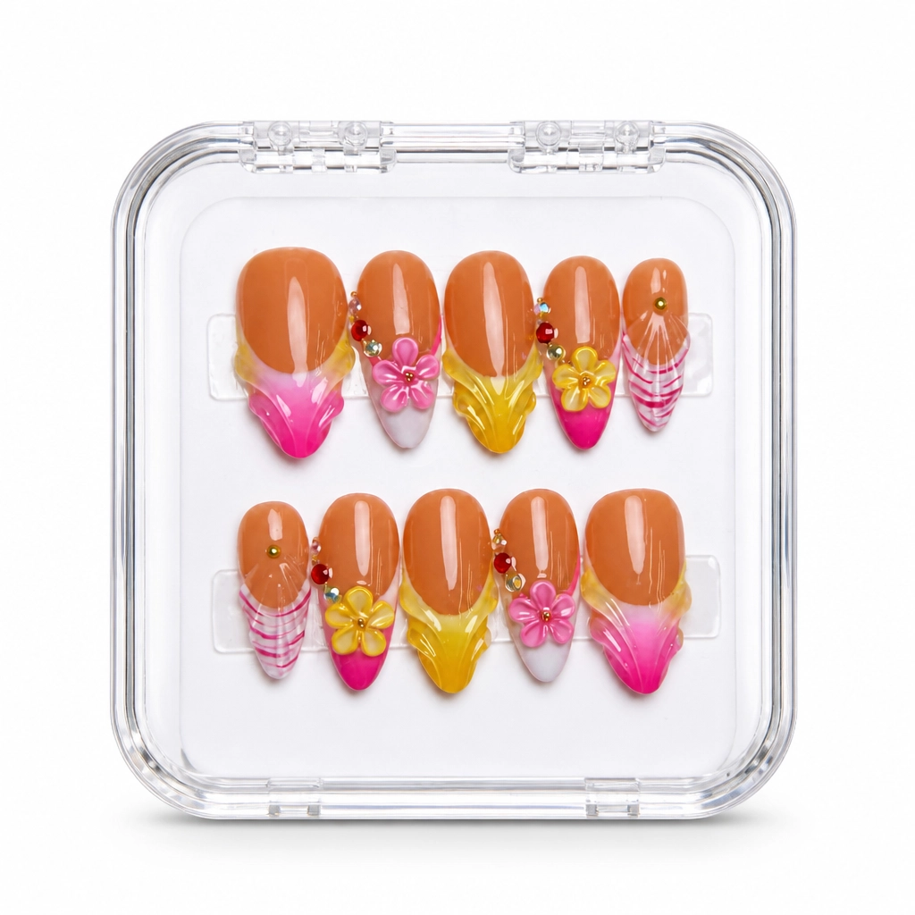 Press-on Nails Wholesale $14.90 Tropical Sunset Luxe by Yabe Vietnam