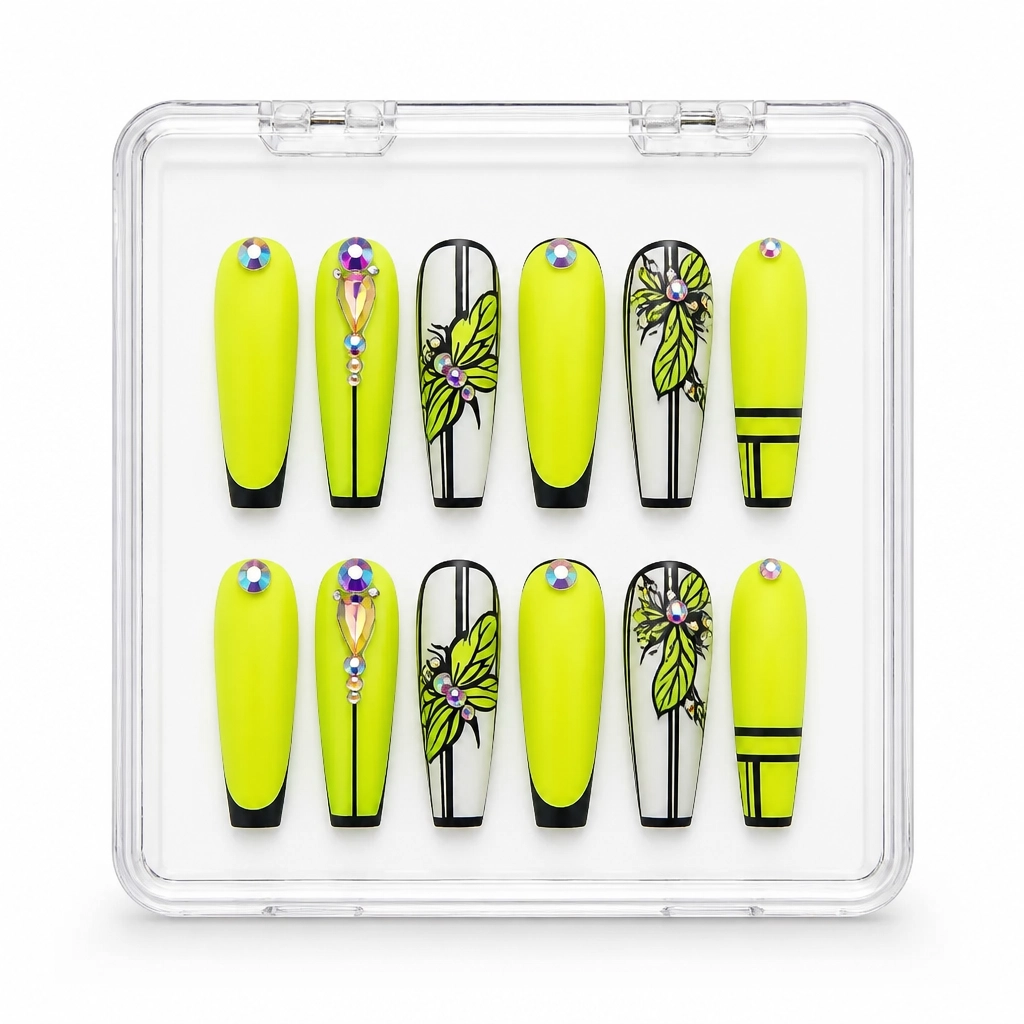 Press-on Nails Wholesale $14.90 Neon Butterfly Bliss by Yabe Vietnam