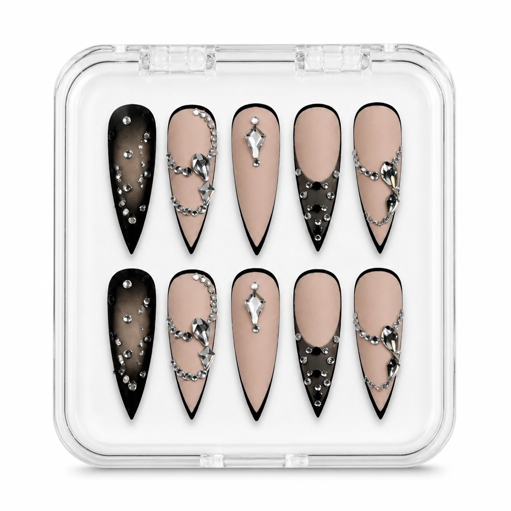 Press-on Nails Wholesale $14.90 Beige Obsidian Glam by Yabe Vietnam