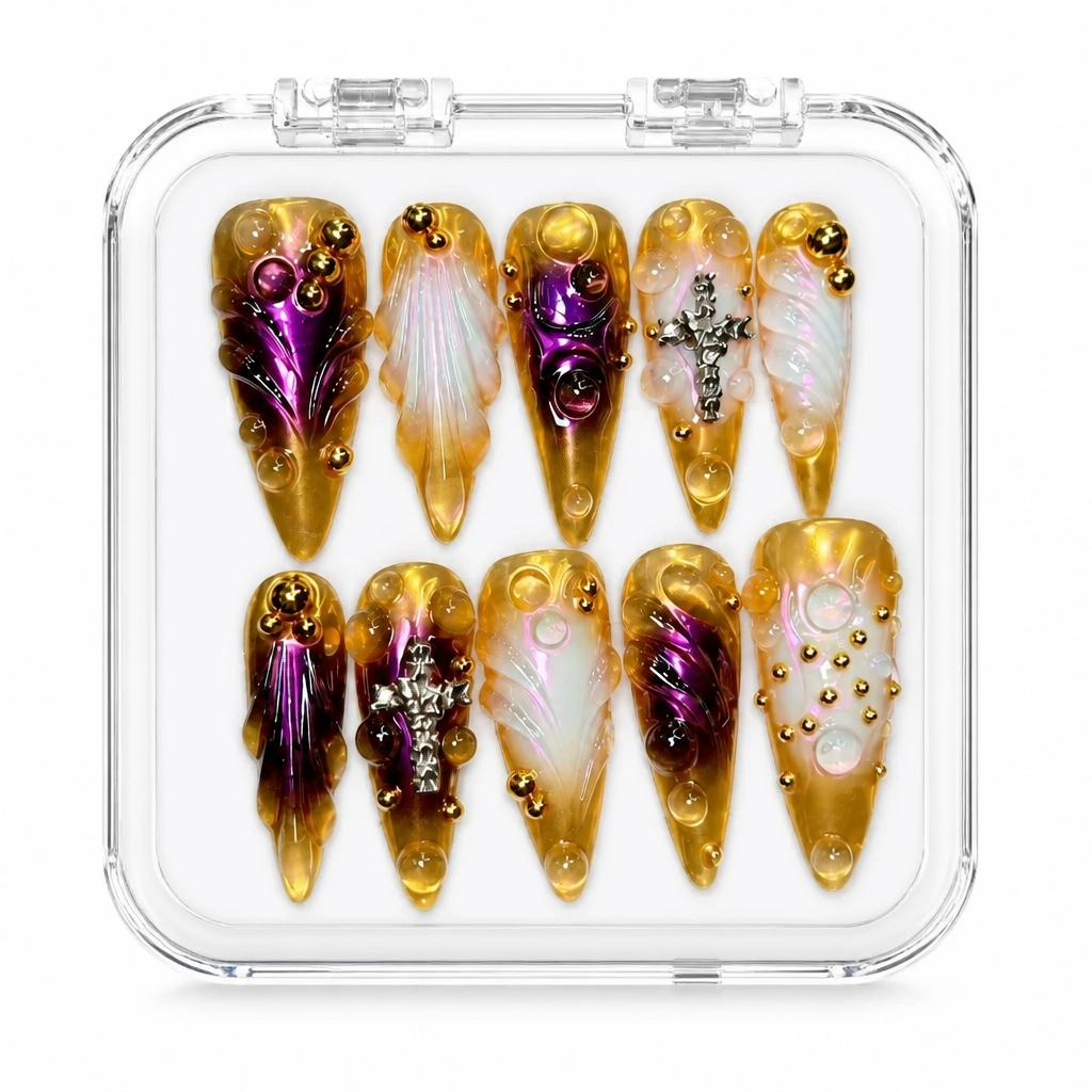 Press-on Nails Wholesale $14.90 Gilded Amethyst by Yabe Vietnam