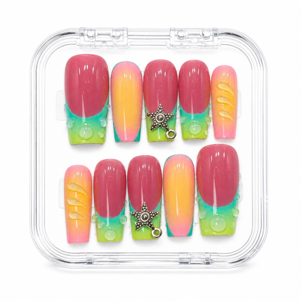 Press-on Nails Wholesale $14.90 Sunset Garden Luxe by Yabe Vietnam
