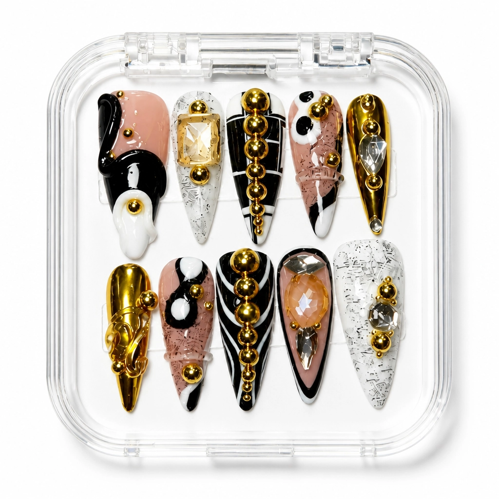 Press-on Nails Wholesale $14.90 Gilded Glamour by Yabe Vietnam