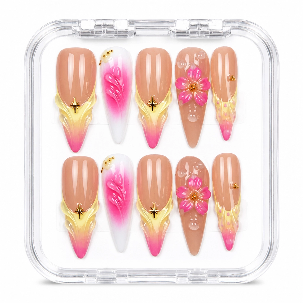 Press-on Nails Wholesale $14.90 Gilded Bloom by Yabe Vietnam
