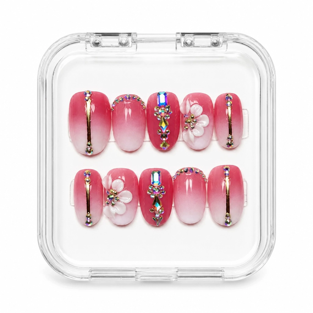Press-on Nails Wholesale $14.90 Jeweled Blossom by Yabe Vietnam