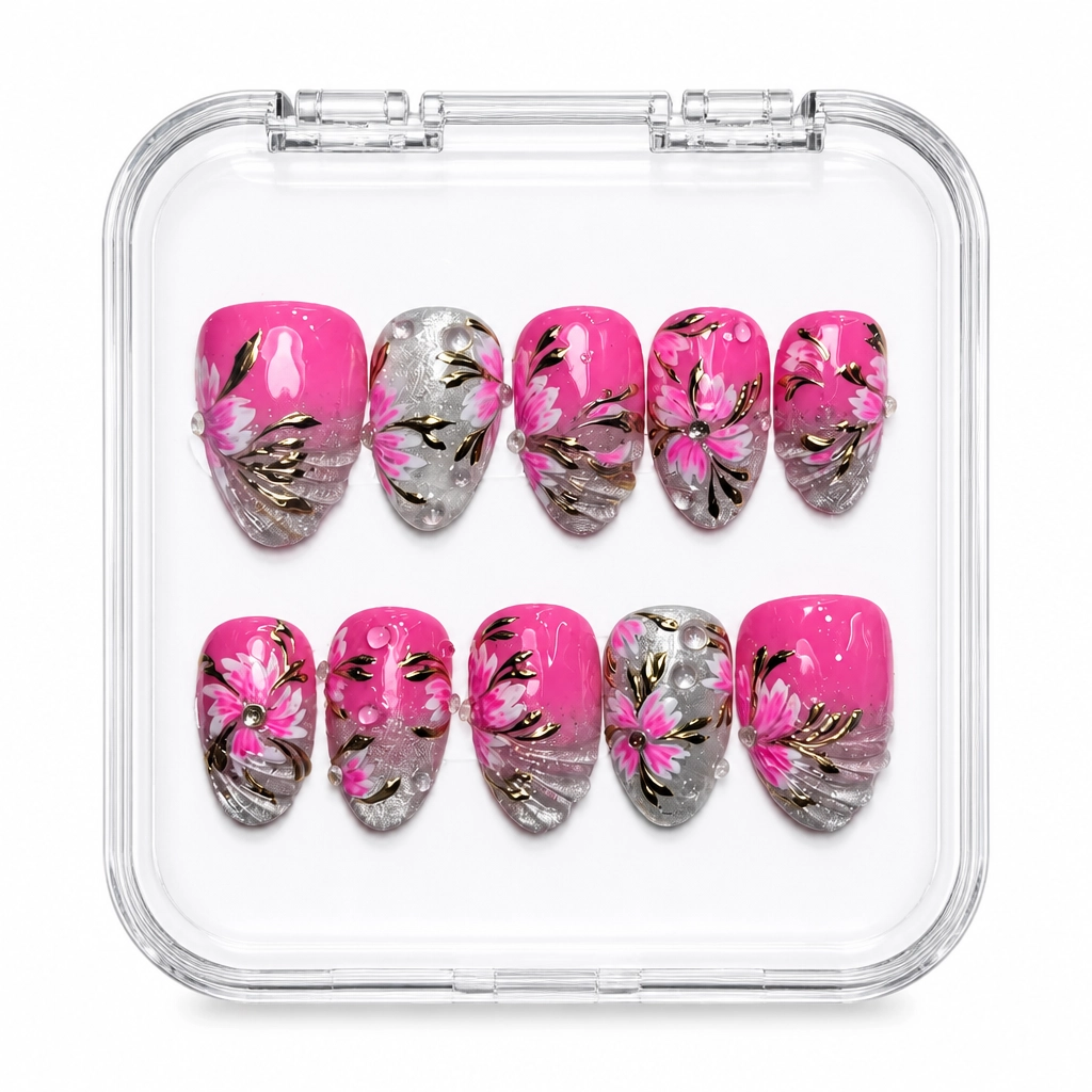 Press-on Nails Wholesale $14.90 Glitter Luxe Heart by Yabe Vietnam