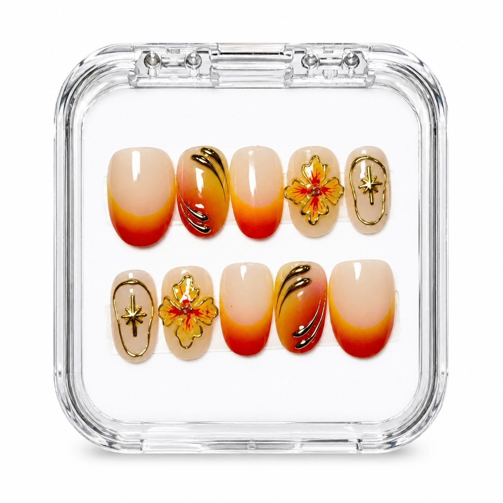 Press-on Nails Wholesale $14.90 Amber Blossom by Yabe Vietnam