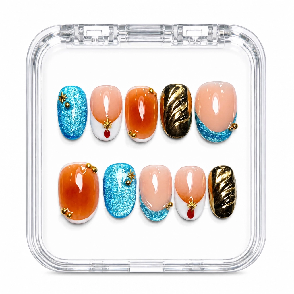 Press-on Nails Wholesale $14.90 Amber Glamour by Yabe Vietnam