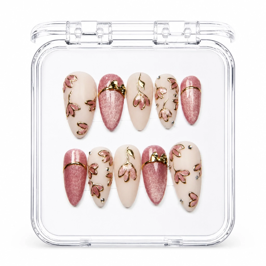 Press-on Nails Wholesale $14.90 Rose Gold Charm by Yabe Vietnam