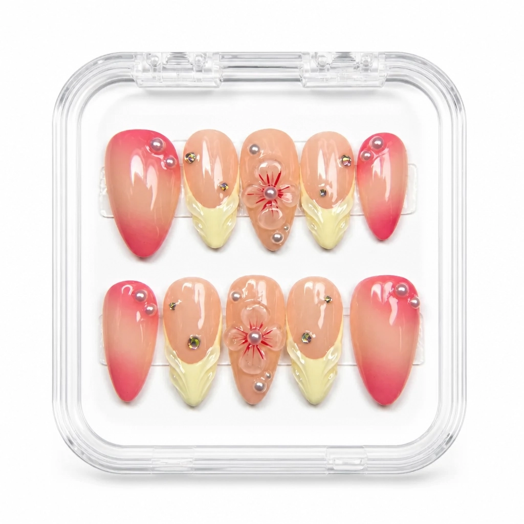 Press-on Nails Wholesale $14.90 Floral Ombre Bliss by Yabe Vietnam