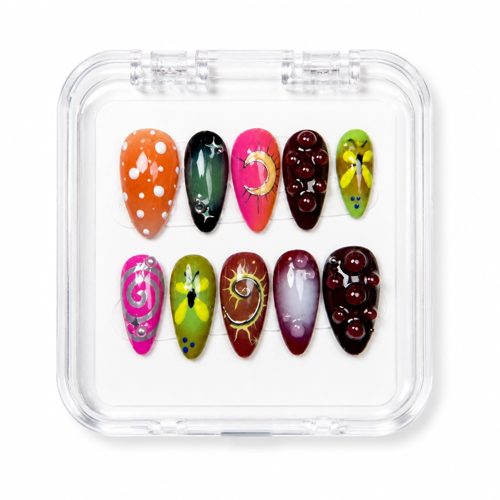 Press-on Nails Wholesale $14.90 Jeweled Noir by Yabe Vietnam