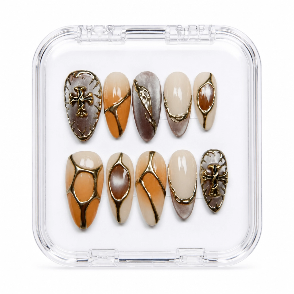 Press-on Nails Wholesale $14.90 Beige Obsidian Luxe by Yabe Vietnam