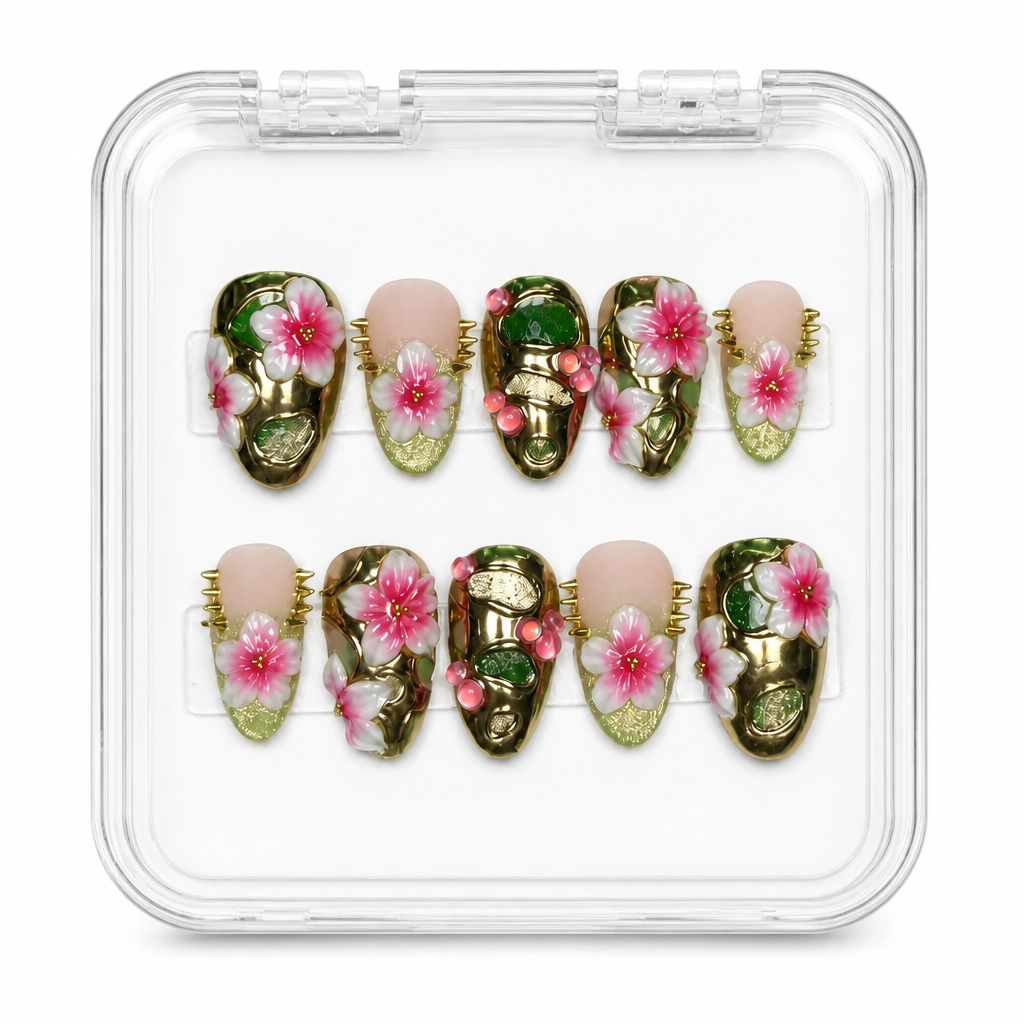 Press-on Nails Wholesale $14.90 Botanical Bloom by Yabe Vietnam