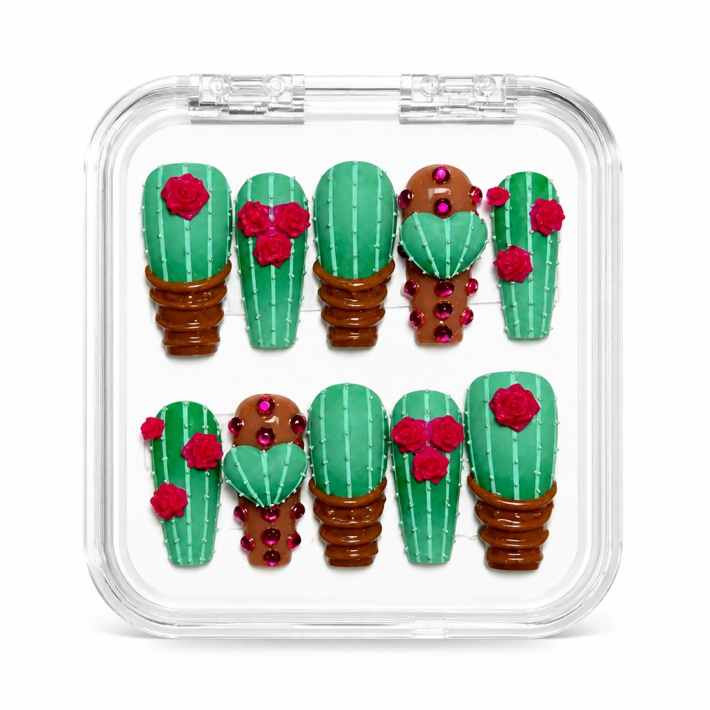 Press-on Nails Wholesale $14.90 Cactus Bloom by Yabe Vietnam