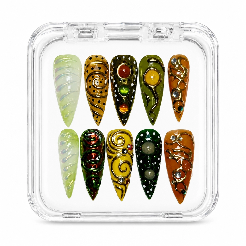 Press-on Nails Wholesale $14.90 Golden Serpent by Yabe Vietnam