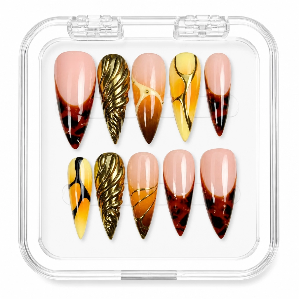 Press-on Nails Wholesale $14.90 Sunset Elegance by Yabe Vietnam