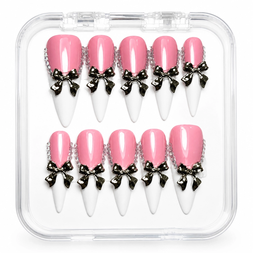 Press-on Nails Wholesale $14.90 Bow Elegance by Yabe Vietnam