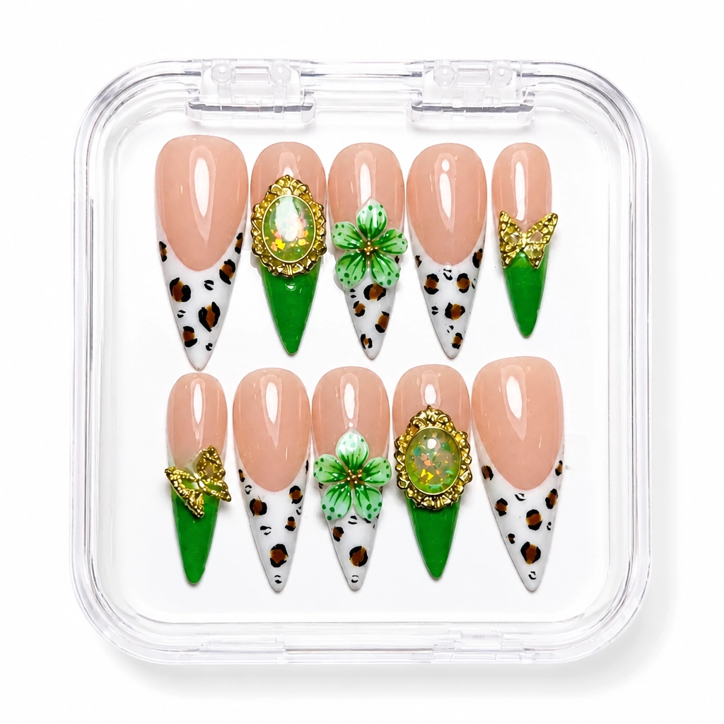 Press-on Nails Wholesale $14.90 Emerald Elegance by Yabe Vietnam